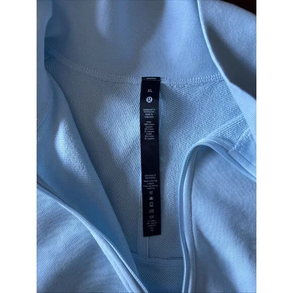 Lululemon Light Blue Quartzip Sweatshirt  With Log Southern Dunes Size XL - Picture 4 of 7
